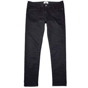 Paige Skyline Ankle Peg Jeans Women 31 Black Denim Skinny Everyday Preppy Casual